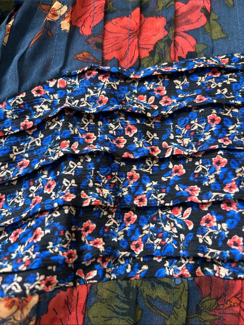 Daniel Rainn Garnet Babydoll Floral Peasant Boho Blouse Size Large - Picture 6 of 11